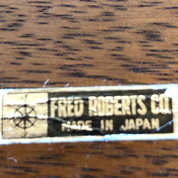 FRED ROBERTS CO 60s MCM Geometric Tile Wood Trivet - Picture 7 of 8